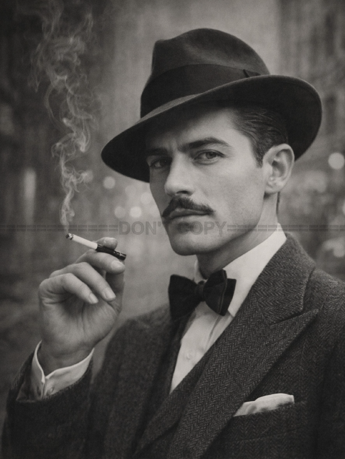 Tirage photo artistique – Portrait masculin rétro noir et blanc – Déco – 15x20
