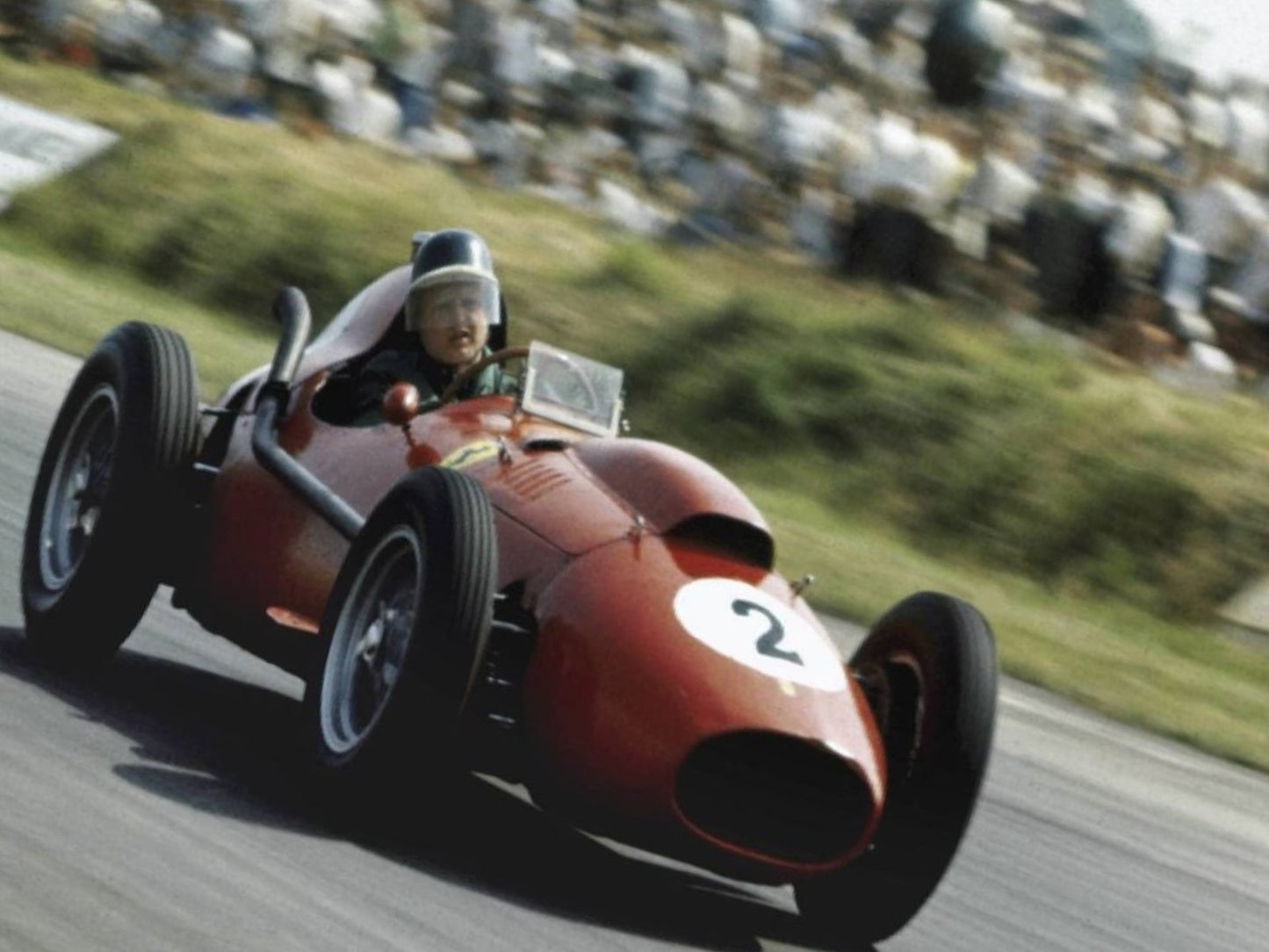 Photo Mike Hawthorn – Ferrari Dino 246 – Grand Prix F1 (1958) – Course – 15×20
