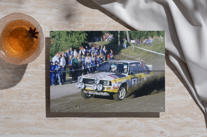 Photo Michèle Mouton – Audi Quattro – 1000 Lakes Rally WRC Groupe B 1984 – 15x20