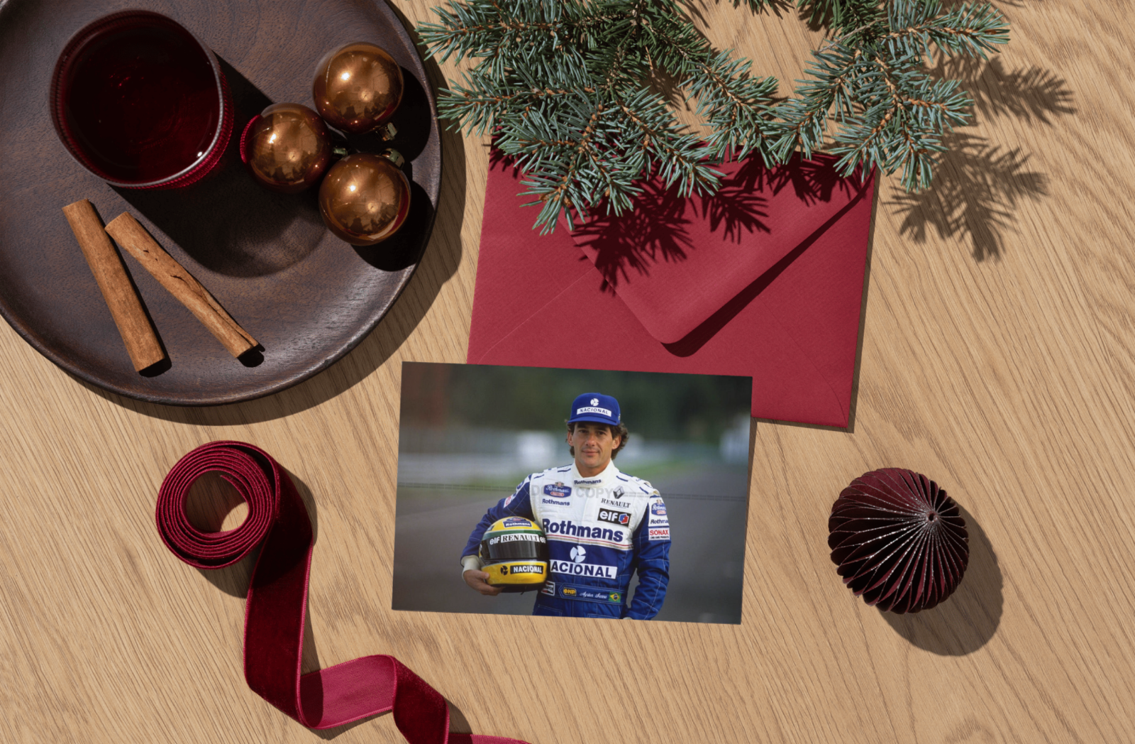 Photo Ayrton Senna – Portrait F1 Williams Renault 1994 – Casque Nacional – 15×20
