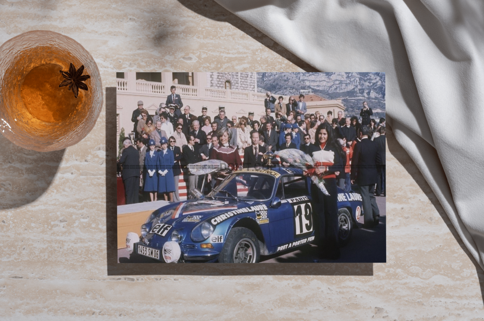 Photo Michèle Mouton – Alpine A110 1600 S – Rallye Monte-Carlo 1976 – 15x20