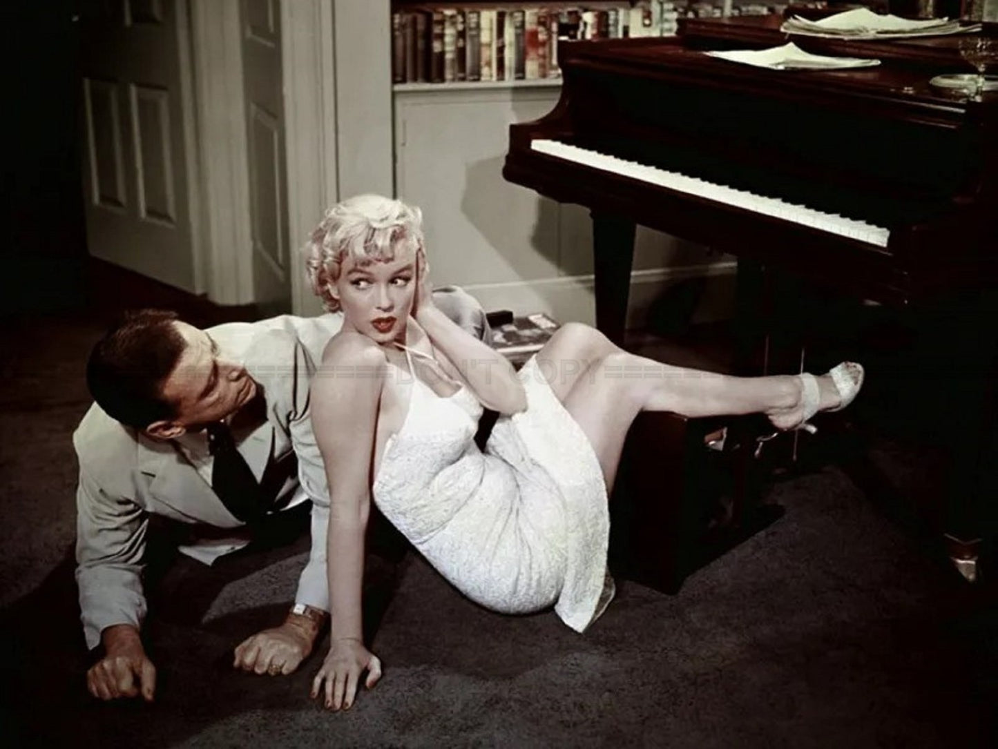 Photo Marilyn Monroe, Tom Ewell - Sept Ans de réflexion (1955) - Couleur - 15x20