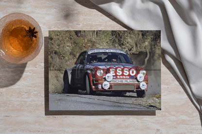 Photo J-L Therier & M. Vial – Porsche 911 SC – Rallye Monte-Carlo (1982) – 15×20