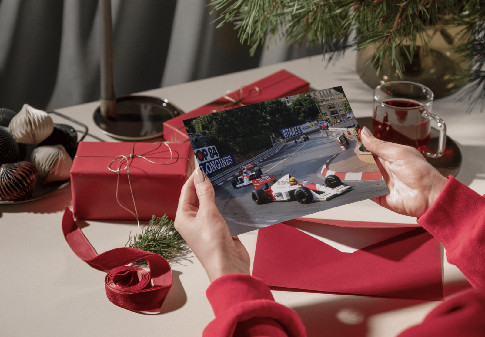Photo Ayrton Senna devant Alain Prost – GP de Monaco 1989 – Virage Loews – 15×20