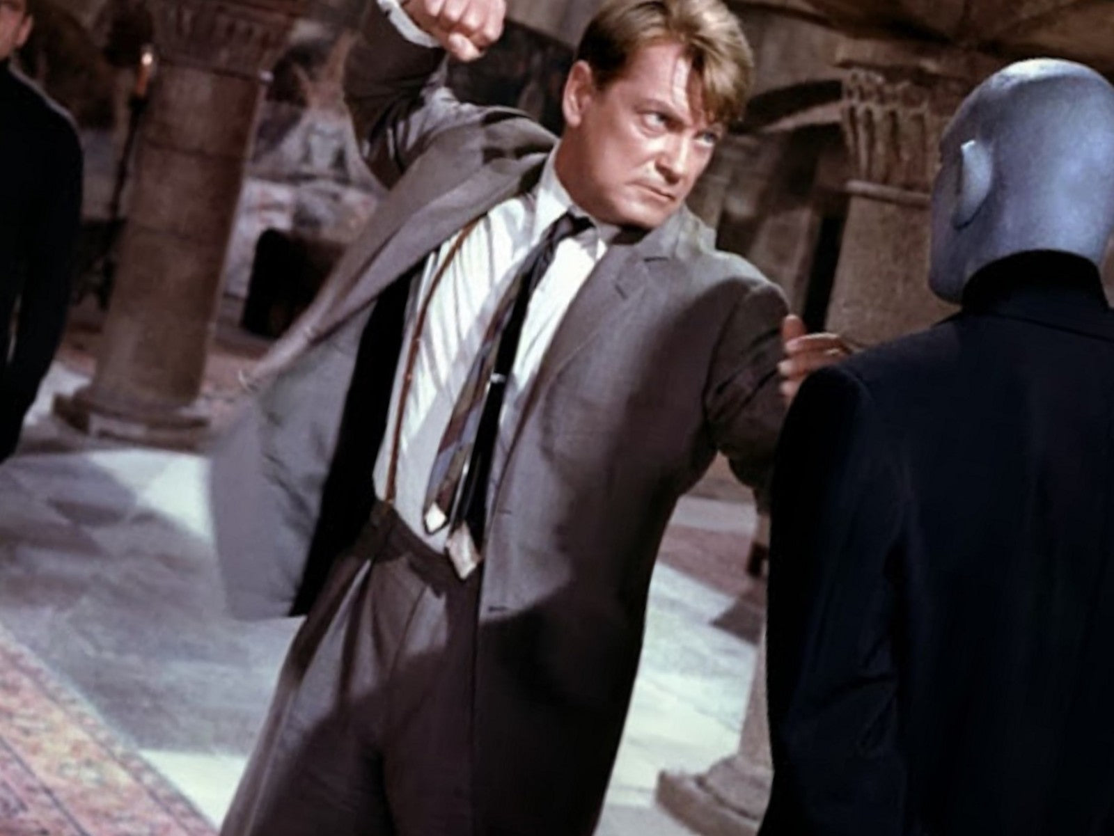 Photo Jean Marais – Fantômas (1964) – Combat Masqué – Scène Culte Cinéma – 15×20