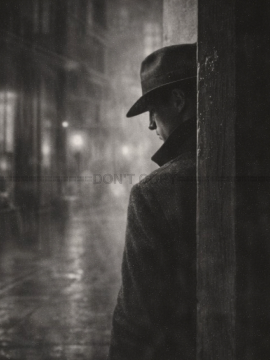 Tirage photo artistique – Silhouette masculine nuit – Ambiance film noir – 15x20