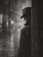 Tirage photo artistique – Silhouette masculine nuit – Ambiance film noir – 15x20