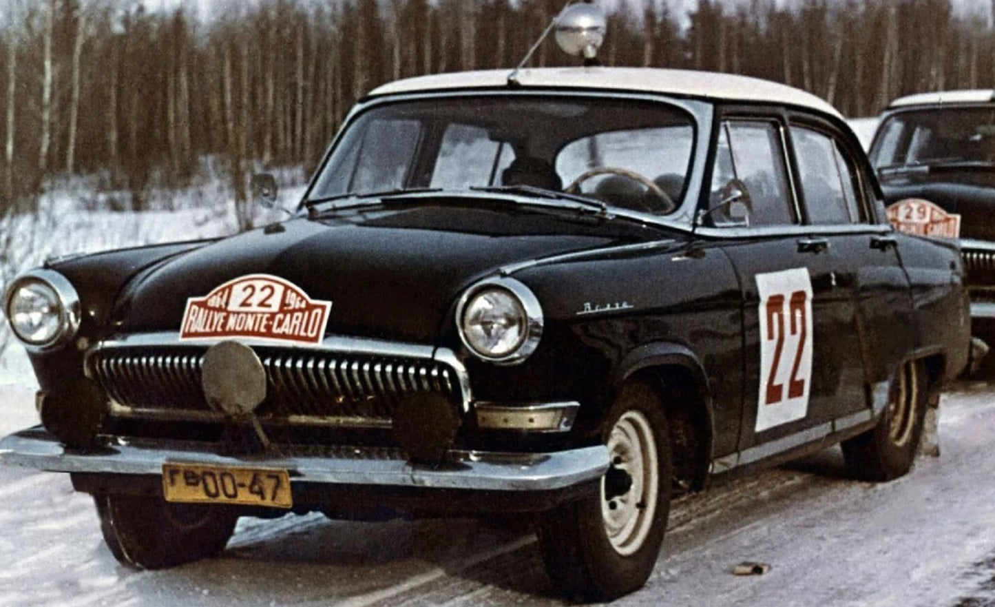 Photo Suchkov, Shchavelev – GAZ-21 Volga – Rallye Monte-Carlo Hiver 1964 – 15x20