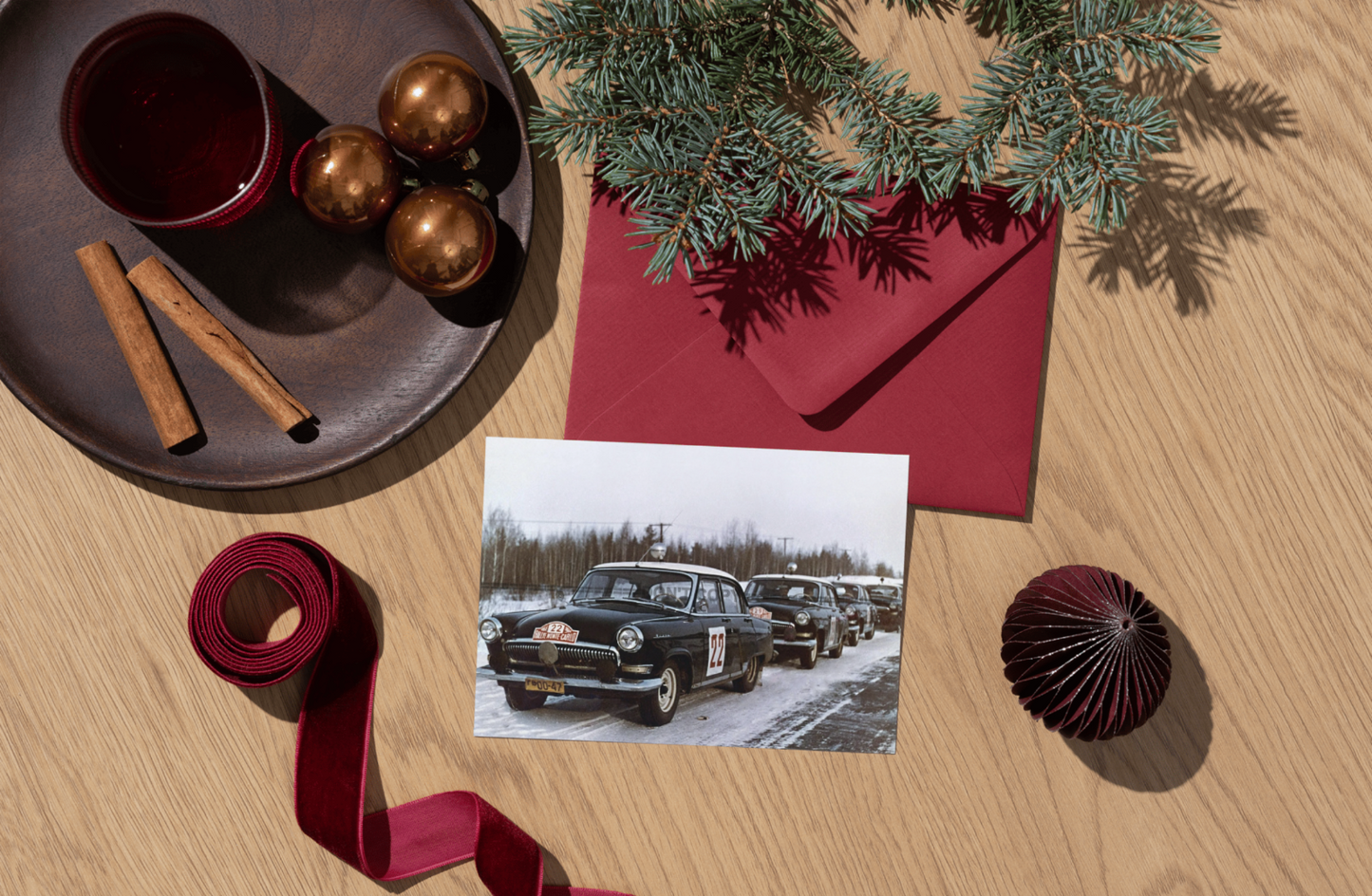 Photo Suchkov, Shchavelev – GAZ-21 Volga – Rallye Monte-Carlo Hiver 1964 – 15x20