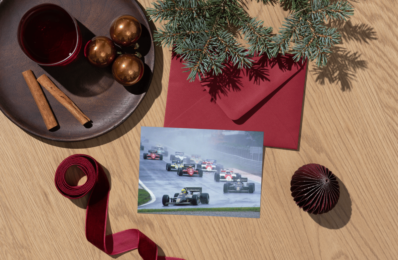 Photo Ayrton Senna – Estoril 1985 – Premiere Victoire F1 – Sous la pluie – 15×20