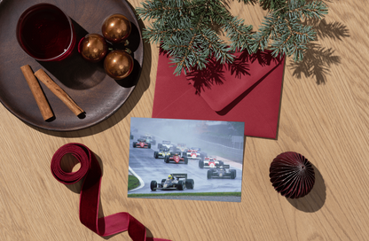 Photo Ayrton Senna – Estoril 1985 – Premiere Victoire F1 – Sous la pluie – 15×20