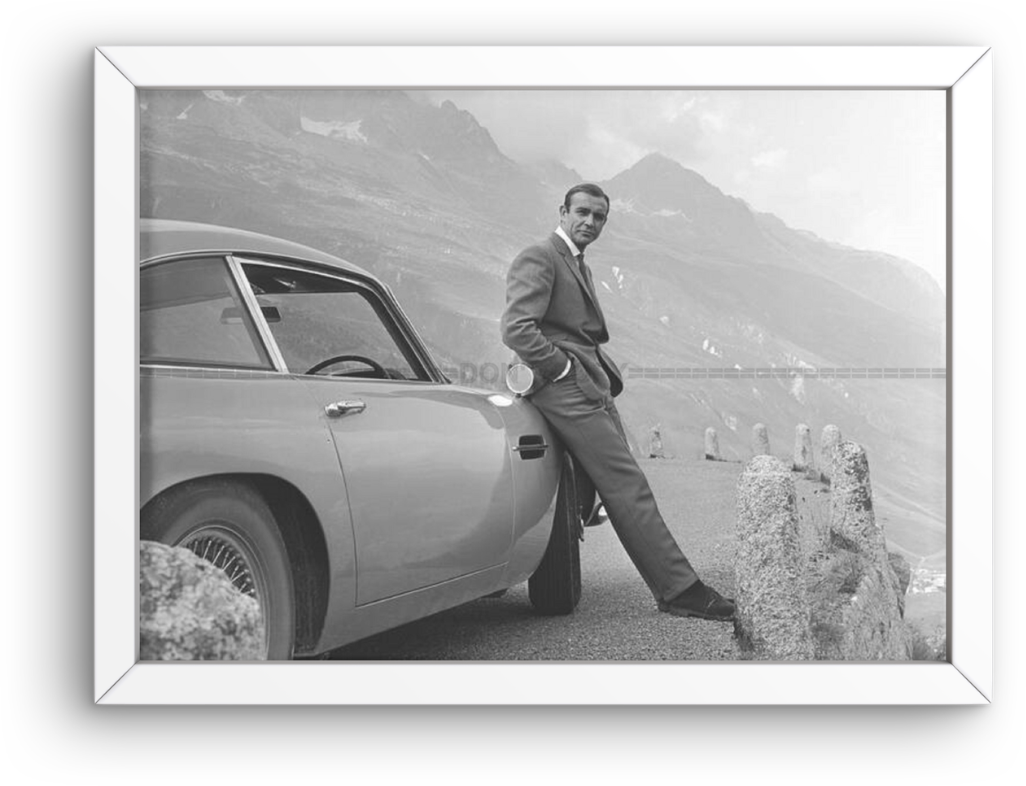 Photo Encadrée Sean Connery - Aston Martin DB5 - Goldfinger 1964 - Cadre - 15×20
