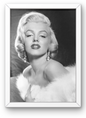 Photo Encadrée Marilyn Monroe - Noir et blanc - (Cadre Bois Blanc) - 15x20