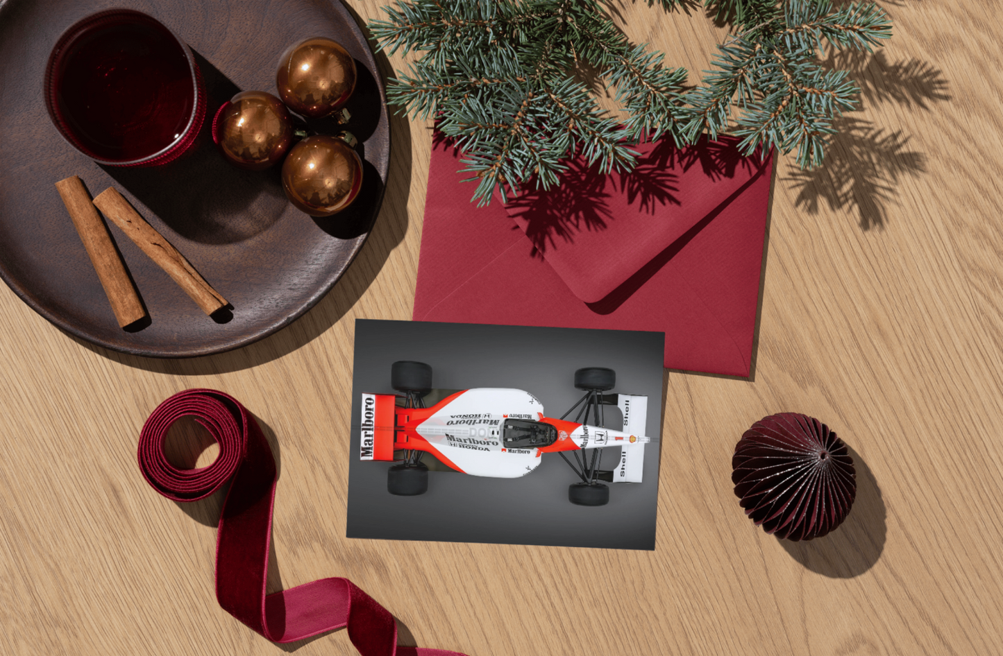 Photo McLaren Honda MP4/6 de Ayrton Senna – Champion GP du Brésil (1991) – 15×20