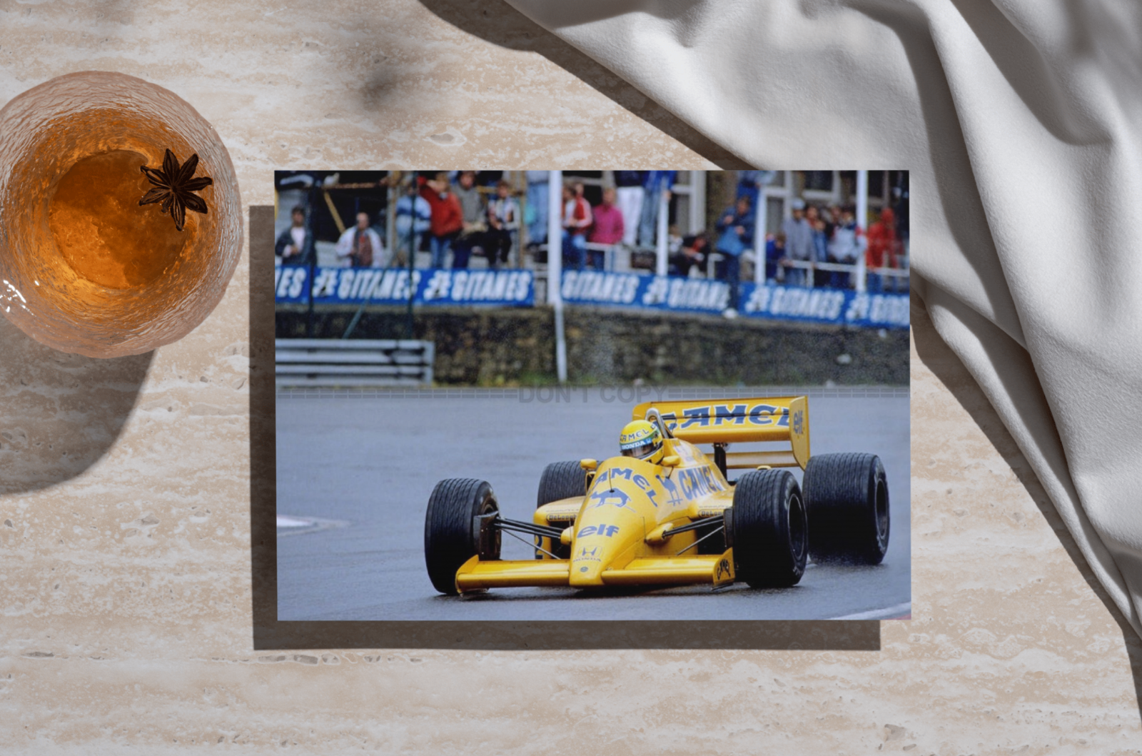 Photo Ayrton Senna - Lotus-Honda – GP de Belgique 1987 Spa-Francorchamps – 15×20