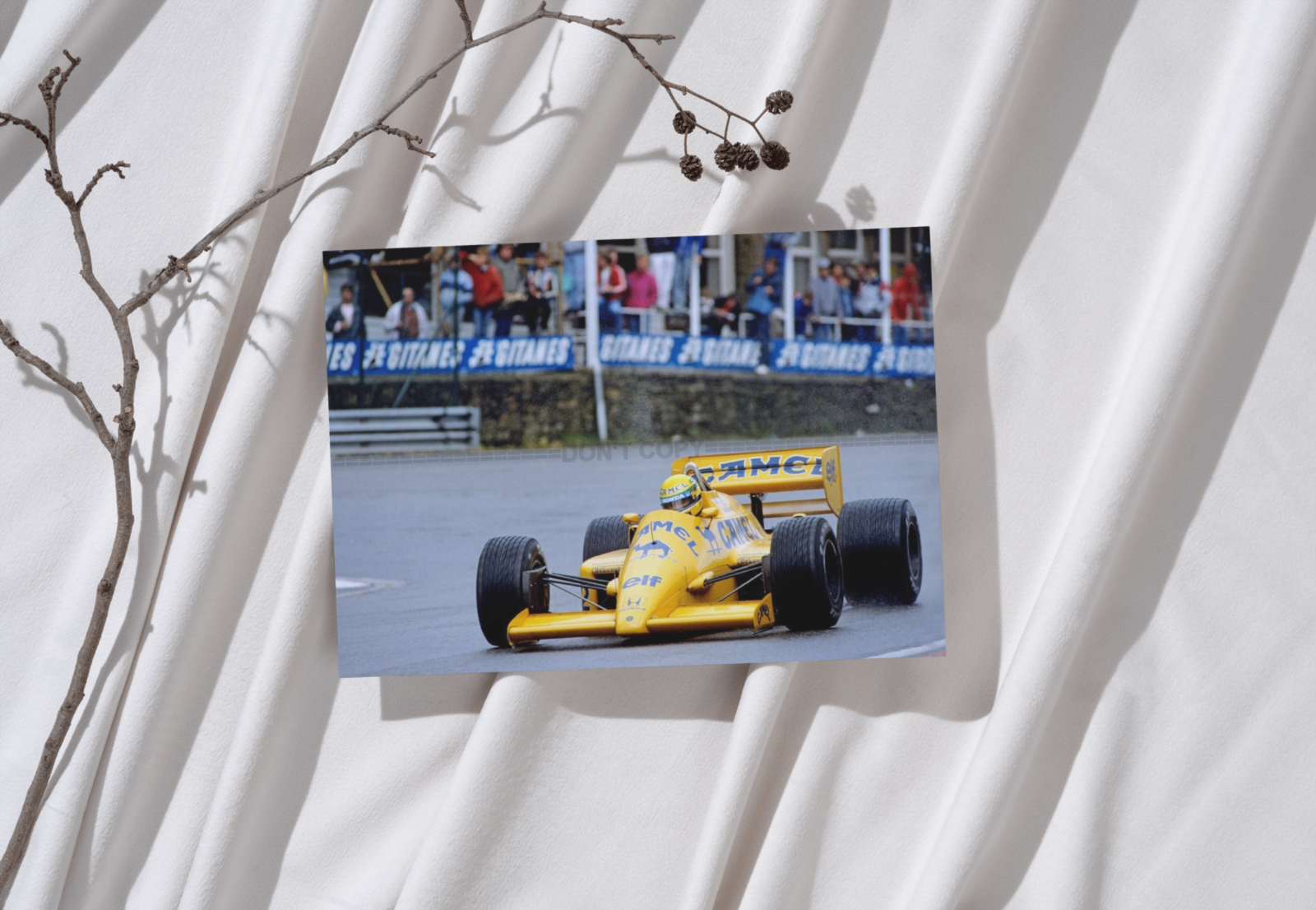Photo Ayrton Senna - Lotus-Honda – GP de Belgique 1987 Spa-Francorchamps – 15×20
