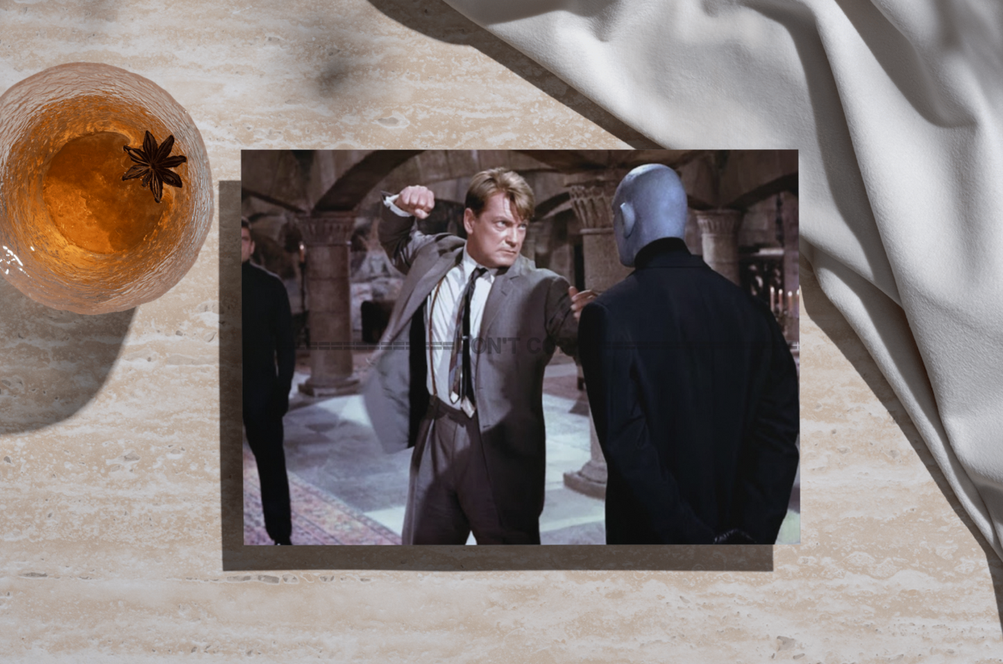Photo Jean Marais – Fantômas (1964) – Combat Masqué – Scène Culte Cinéma – 15×20