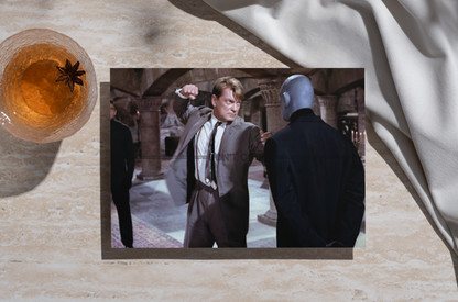Photo Jean Marais – Fantômas (1964) – Combat Masqué – Scène Culte Cinéma – 15×20