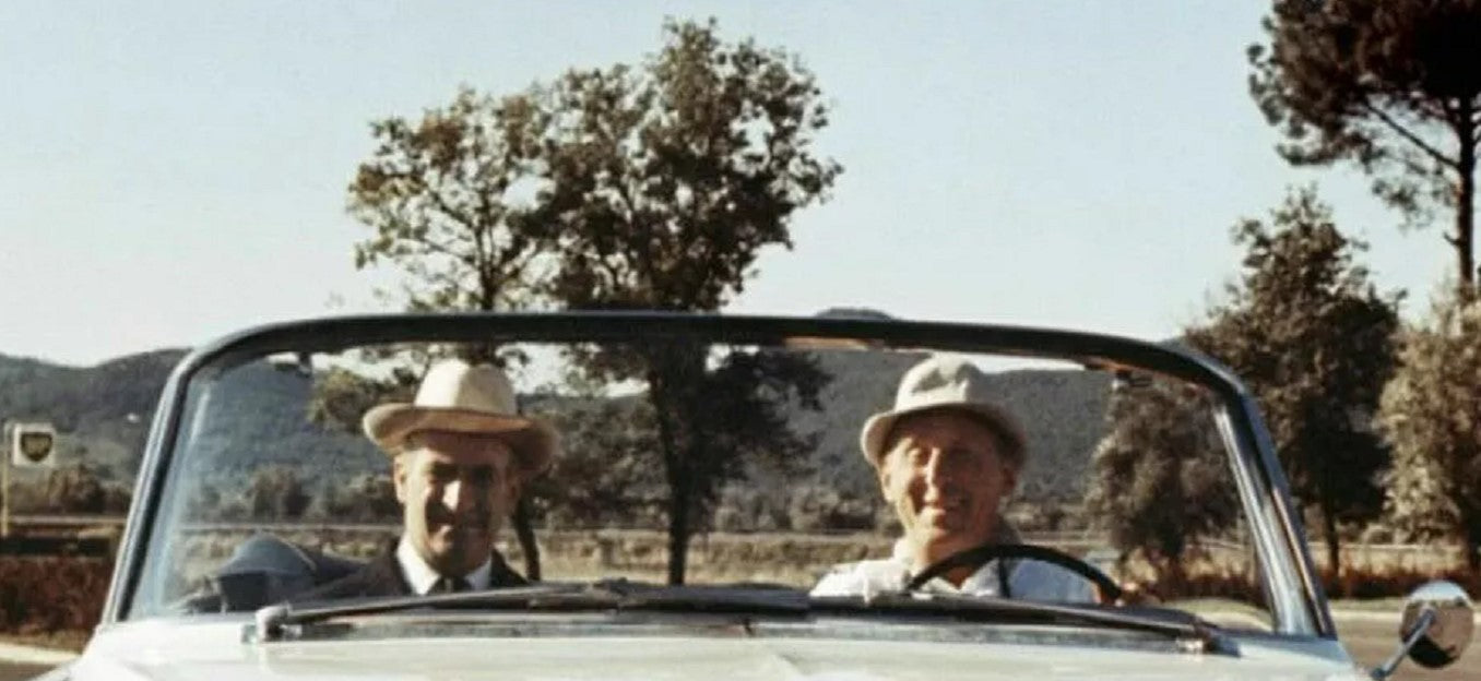 Photo Louis de Funès & Bourvil – Le Corniaud (1965) – Scène Route Cinéma – 15×20