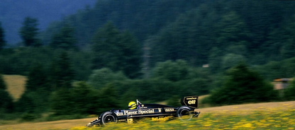 Photo Ayrton Senna – GP d'Autriche F1 1986 - Lotus JPS – Photo iconique – 15×20