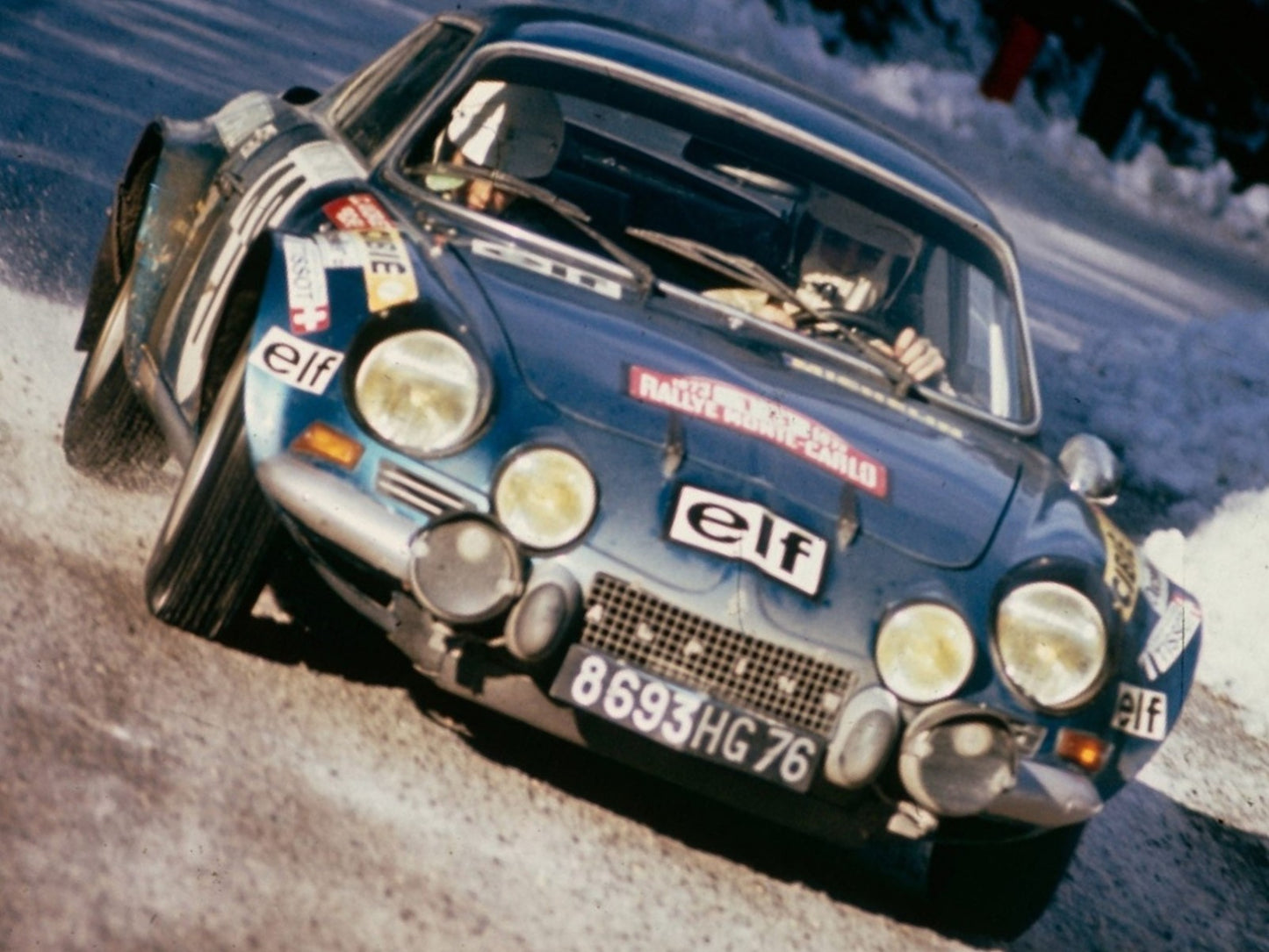 Photo Andruet & Biche – Alpine A110 – Rallye Monte-Carlo (1973) – Neige – 15×20