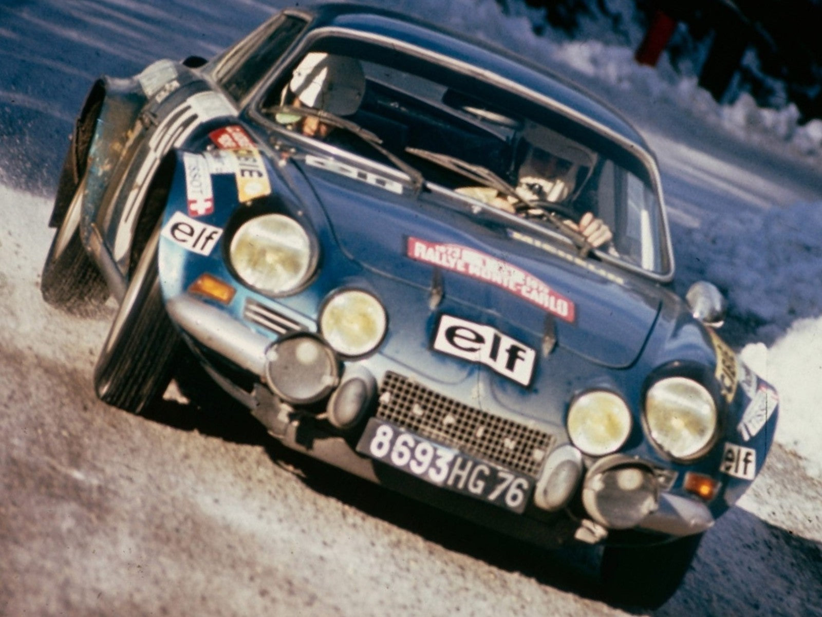 Photo Andruet & Biche – Alpine A110 – Rallye Monte-Carlo (1973) – Neige – 15×20