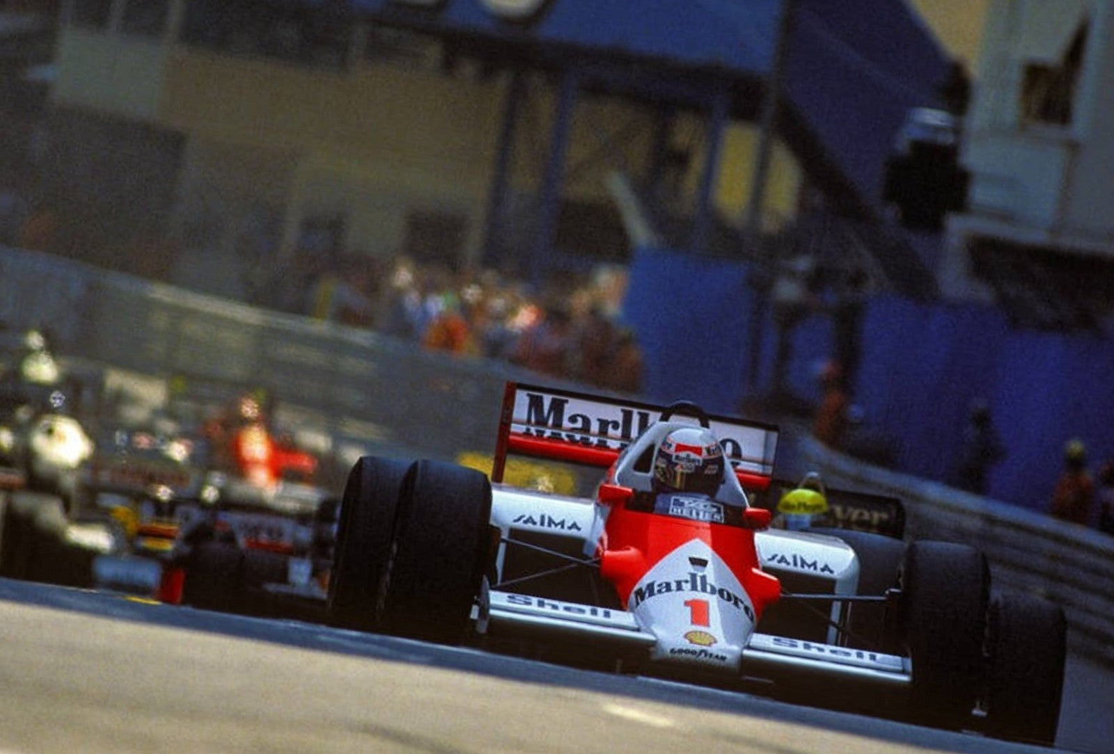 Photo Alain Prost devant Ayrton Senna – GP de Monaco F1 – Duel mythique – 15×20