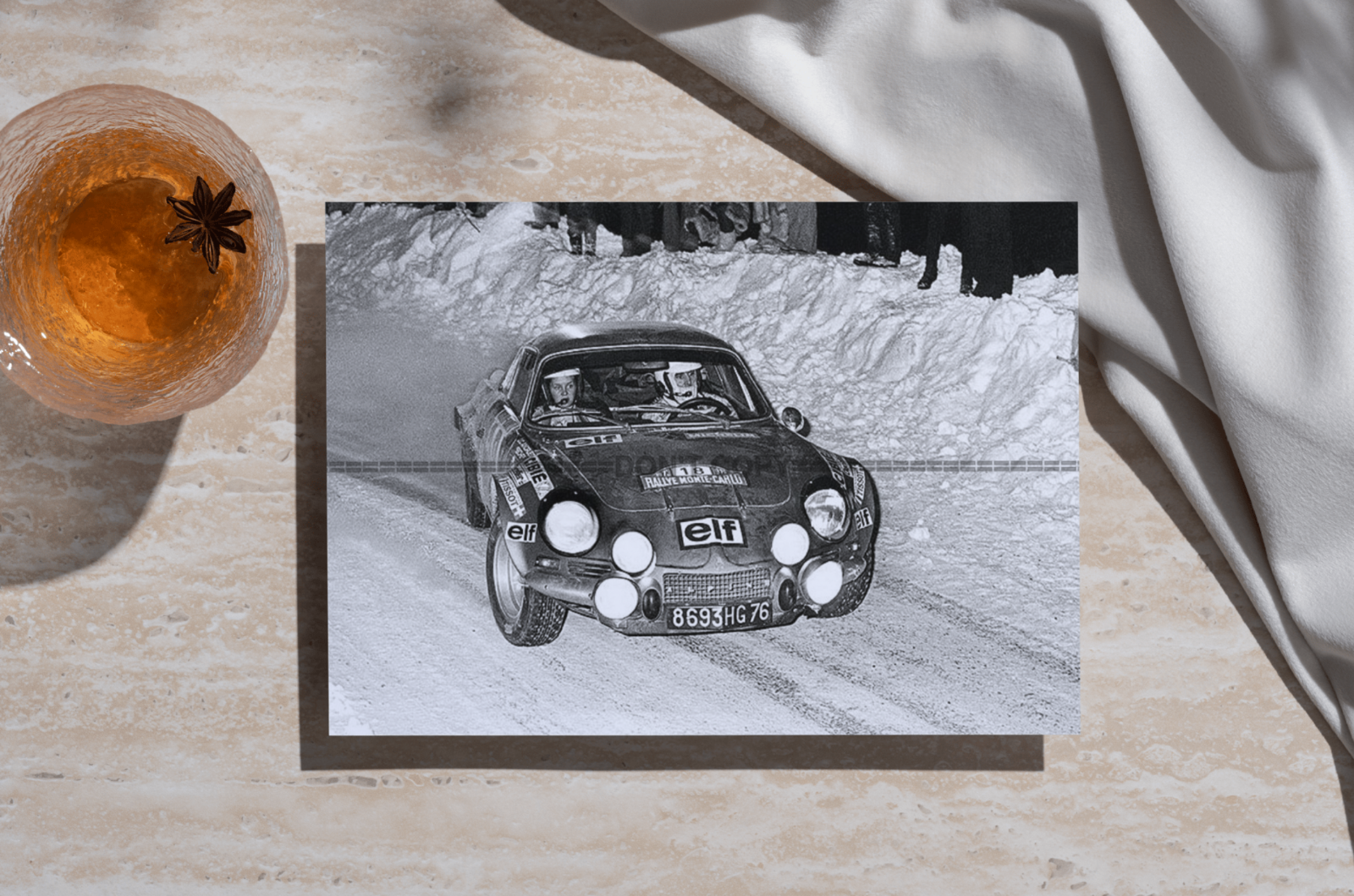 Photo Andruet & Biche – Alpine A110 – Rallye Monte-Carlo (1973) – Course – 15x20