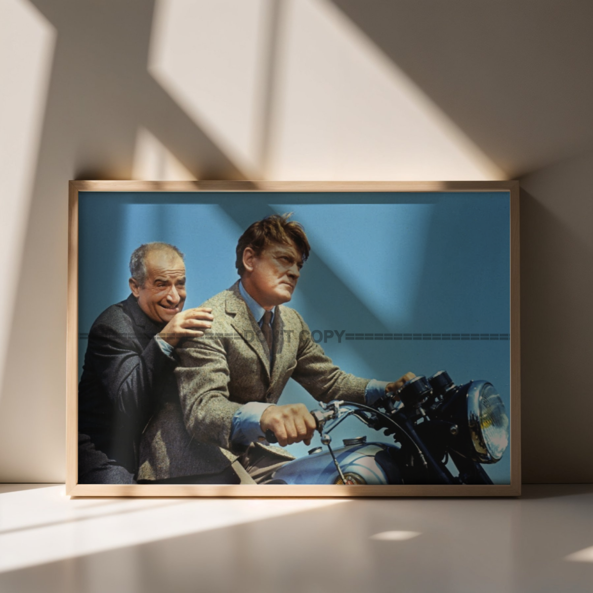 Photo Louis de Funès & Jean Marais – Fantômas (1964) – Scène Action Moto – 15×20