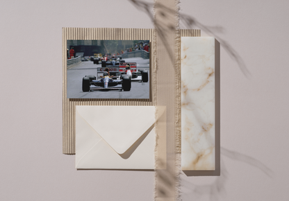 Photo Nigel Mansell devant Ayrton Senna et Alain Prost –  F1 Années 1980 – 15×20