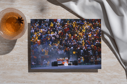 Photo Ayrton Senna – Essais GP d’Australie 1991 (Adelaide) Sous la pluie – 15×20