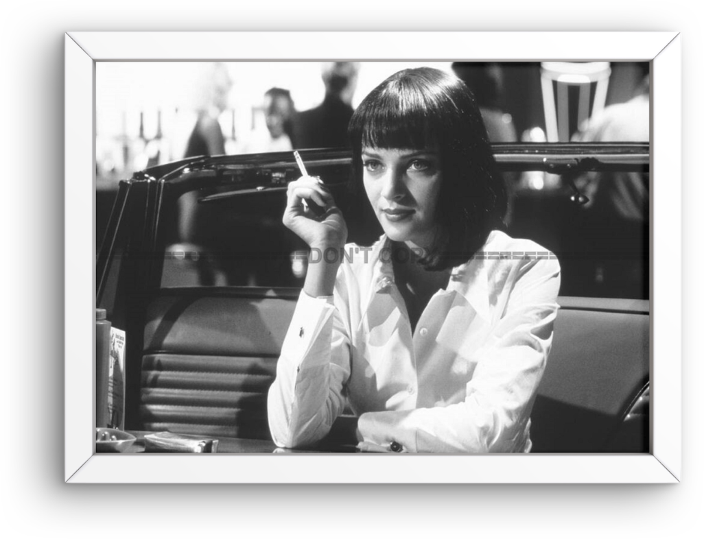 Photo Encadrée Uma Thurman – Pulp Fiction 1994 – Café, Cigarette - Cadre - 15x20
