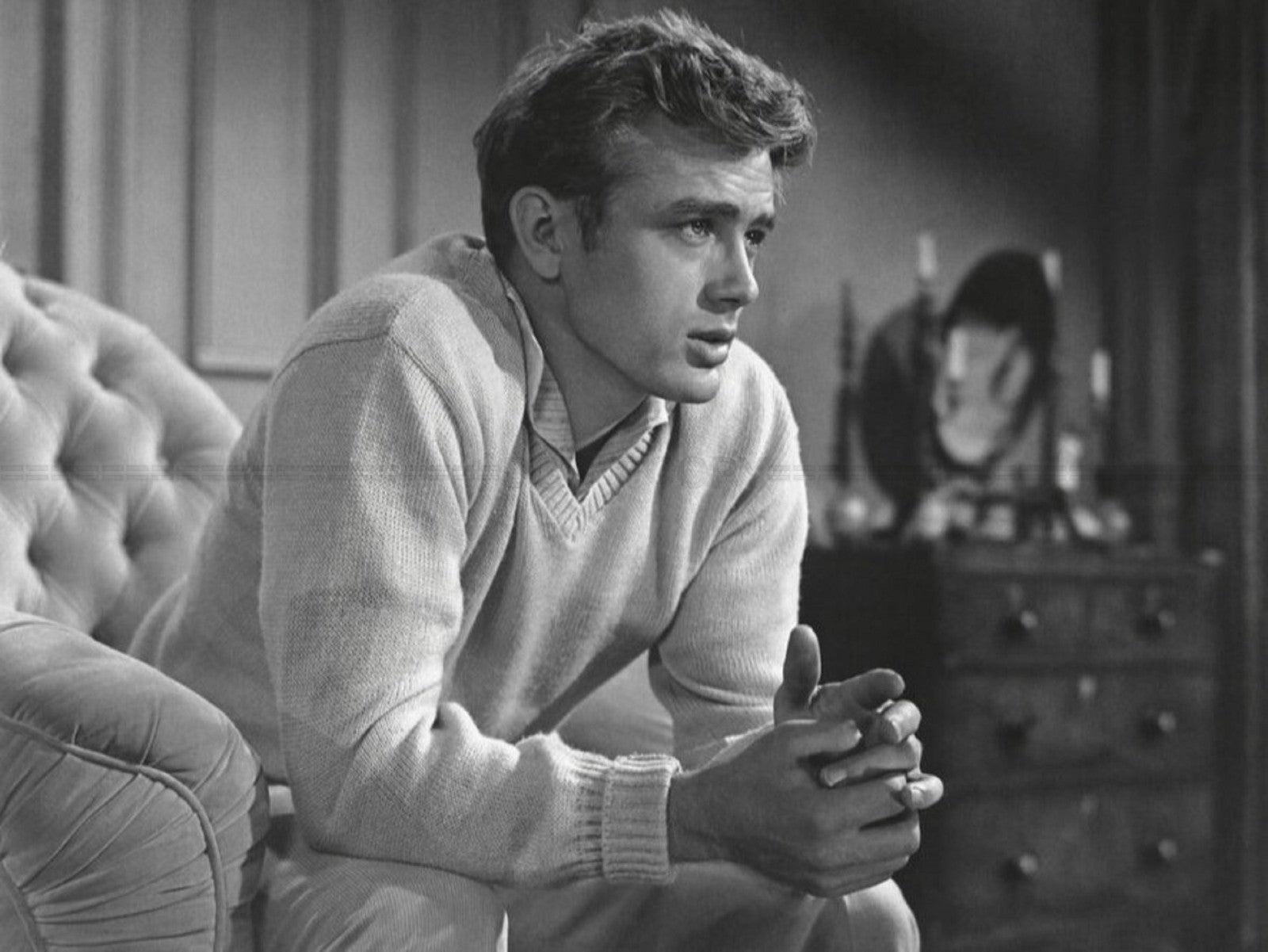 Photo James Dean - Cal Trask - À l'est d'Éden (1955) - Noir et blanc - 15x20