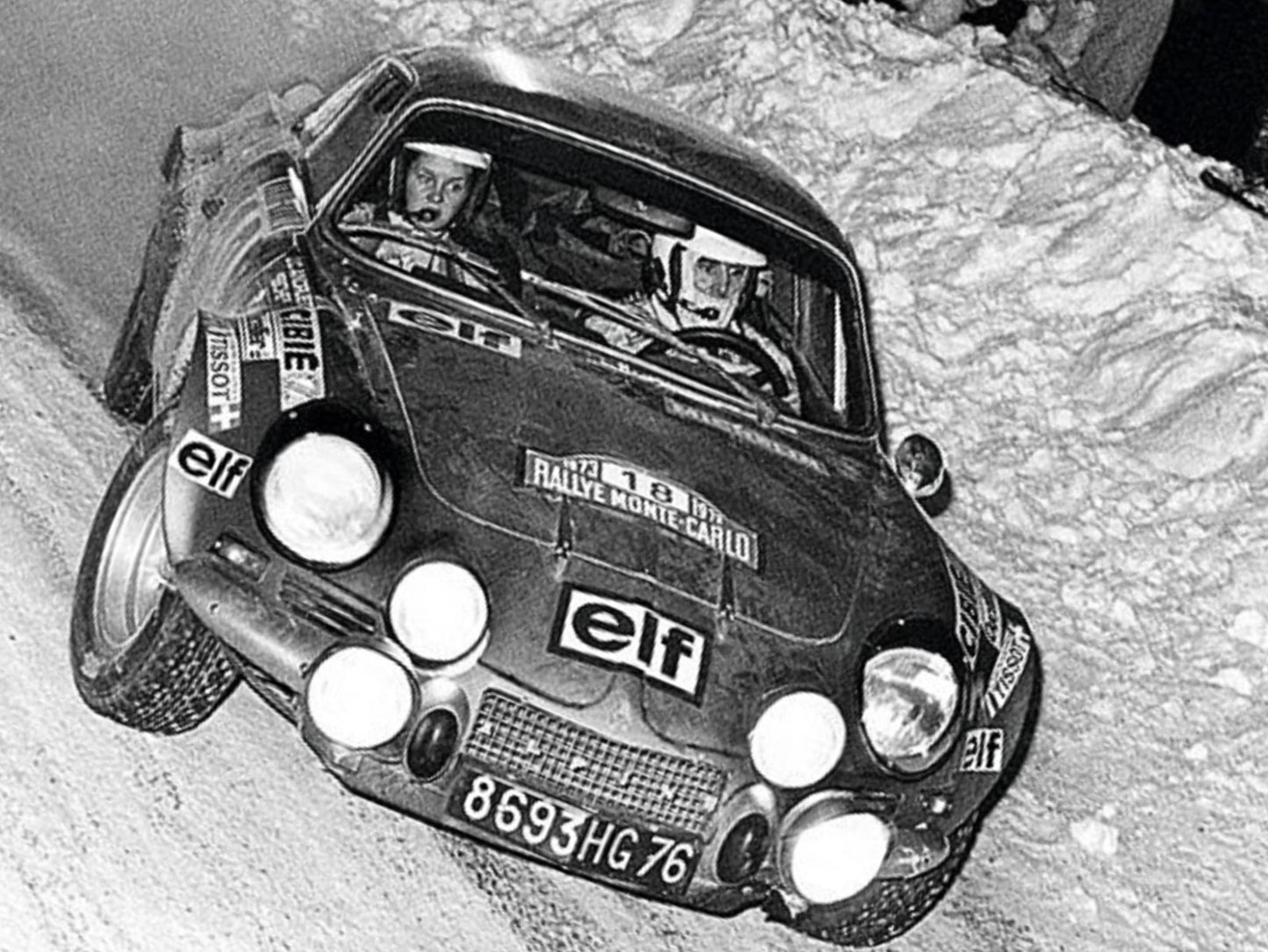 Photo Andruet & Biche – Alpine A110 – Rallye Monte-Carlo (1973) – Course – 15x20