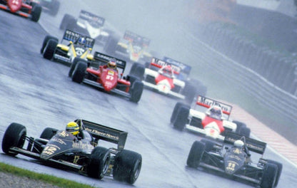 Photo Encadrée Ayrton Senna – Estoril (1985) – Premiere Victoire F1 – 15×20