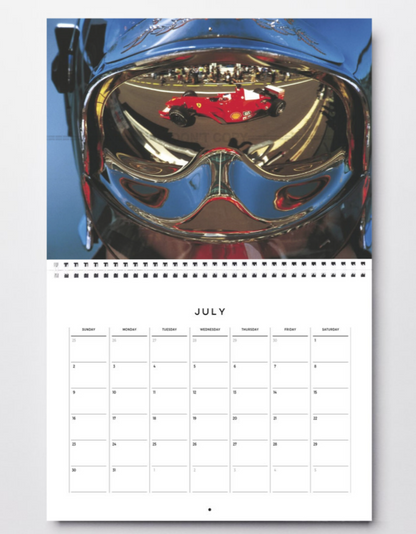 Photo Rubens Barrichello – Ferrari en Miroir - Vue à travers un Casque – 15×20