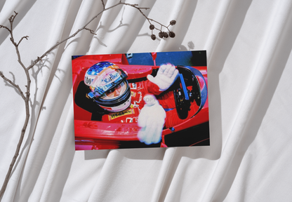 Photo Michael Schumacher – GP d'Argentine F1 1998 – Le Salut du Champion – 15×20