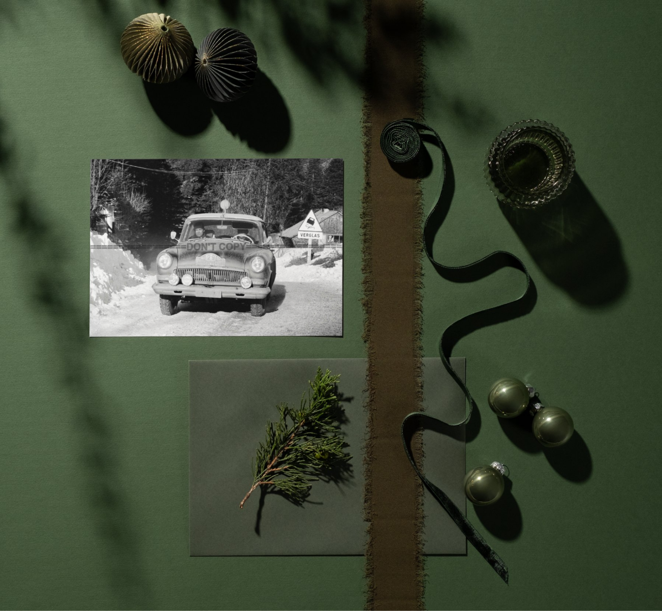 Photo Mosolov-Degtyarev – GAZ-21 Volga – Rallye Monte-Carlo 1964 – Neige – 15x20