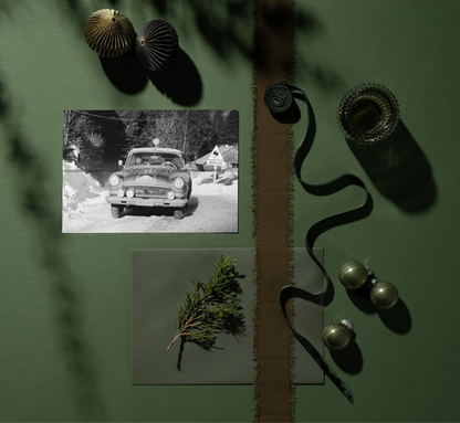 Photo Mosolov-Degtyarev – GAZ-21 Volga – Rallye Monte-Carlo 1964 – Neige – 15x20