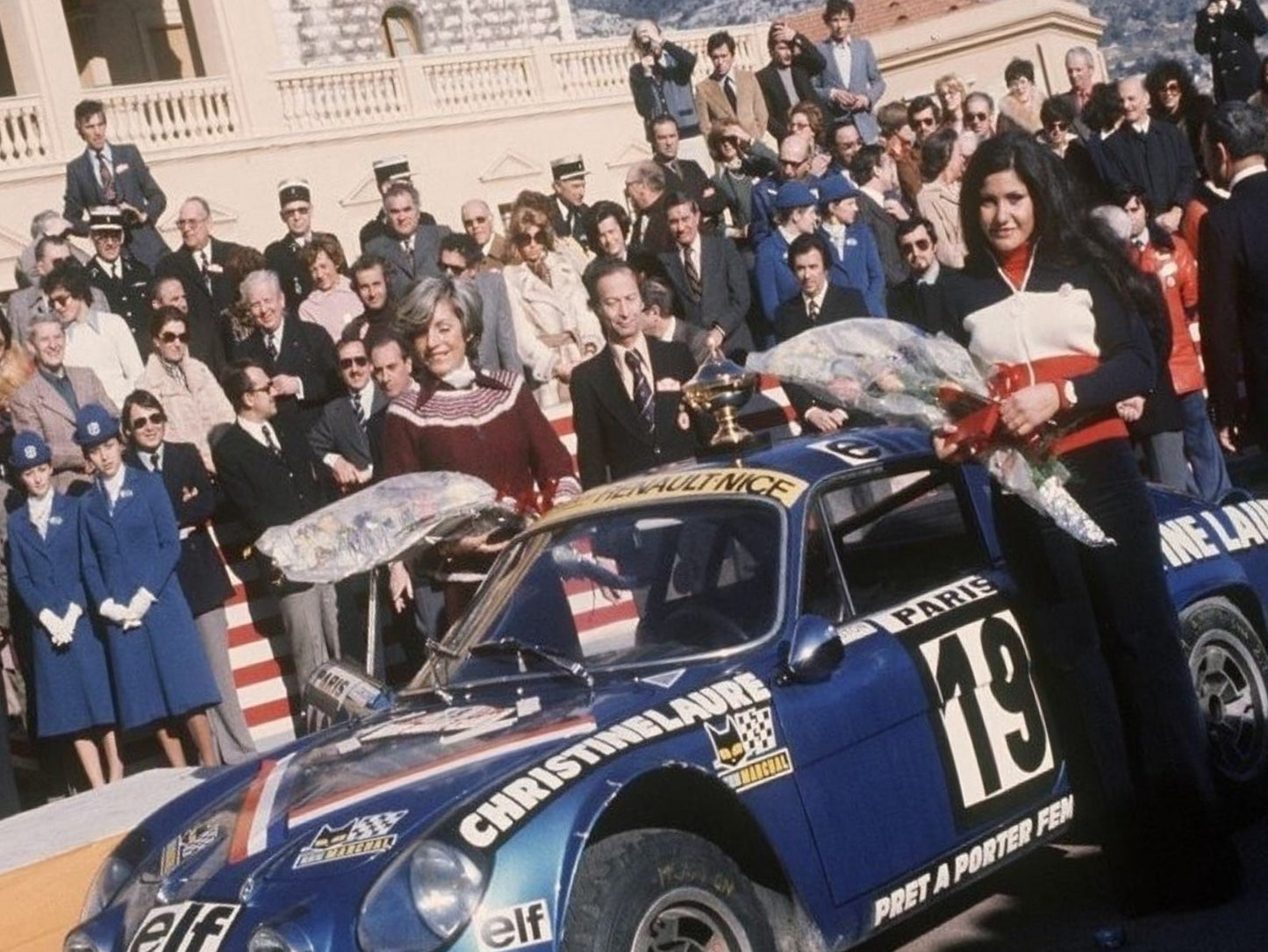 Photo Michèle Mouton – Alpine A110 1600 S – Rallye Monte-Carlo 1976 – 15x20